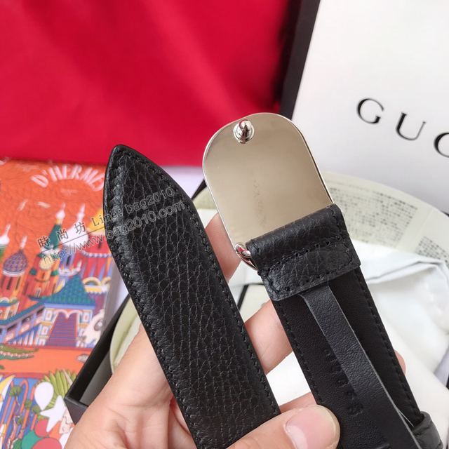 Gucci皮帶 古馳爆款荔枝紋牛皮 Gucci真皮腰帶 男女同款  xfp2145